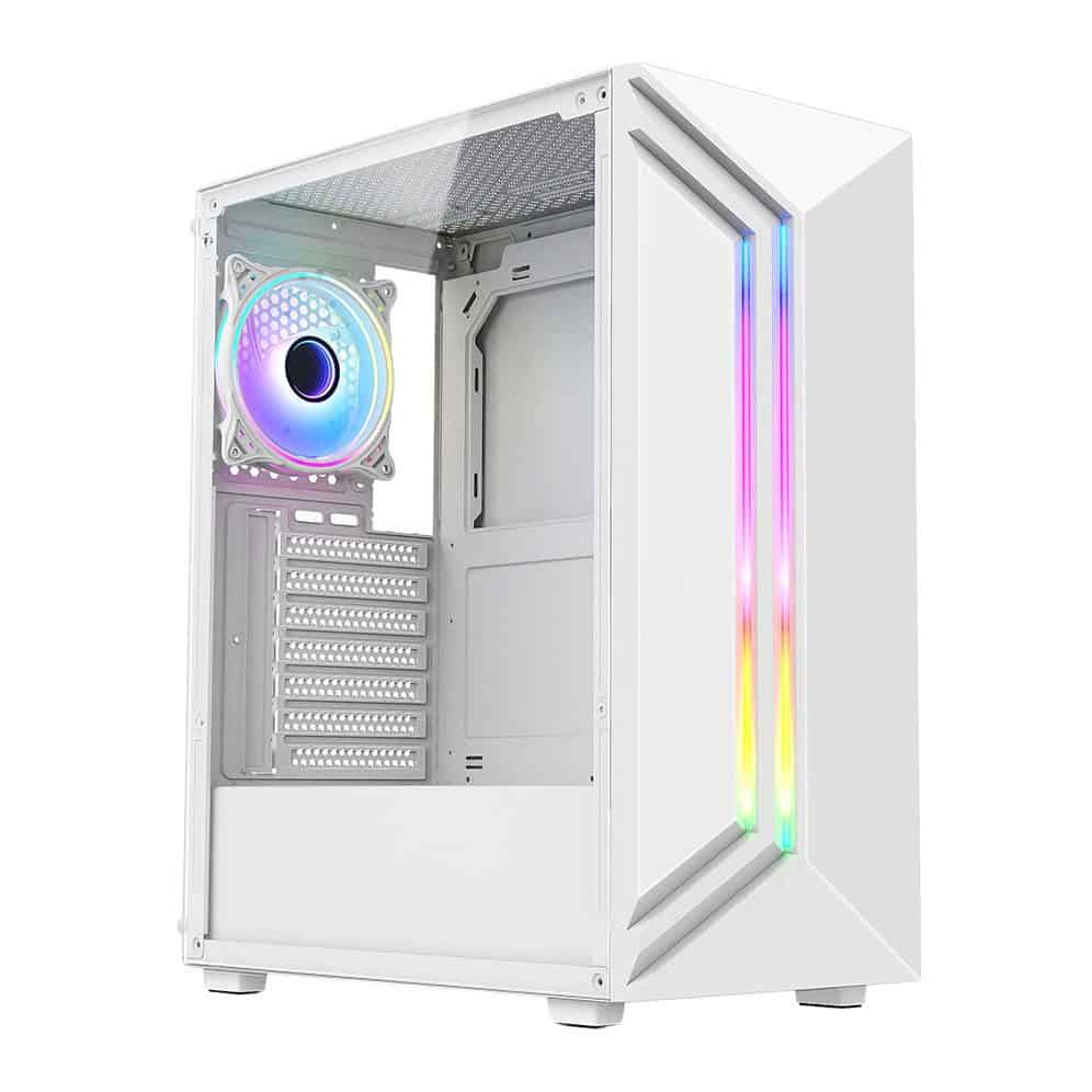 Vida Apollo White Tempered Glass ATX PC Gaming Case